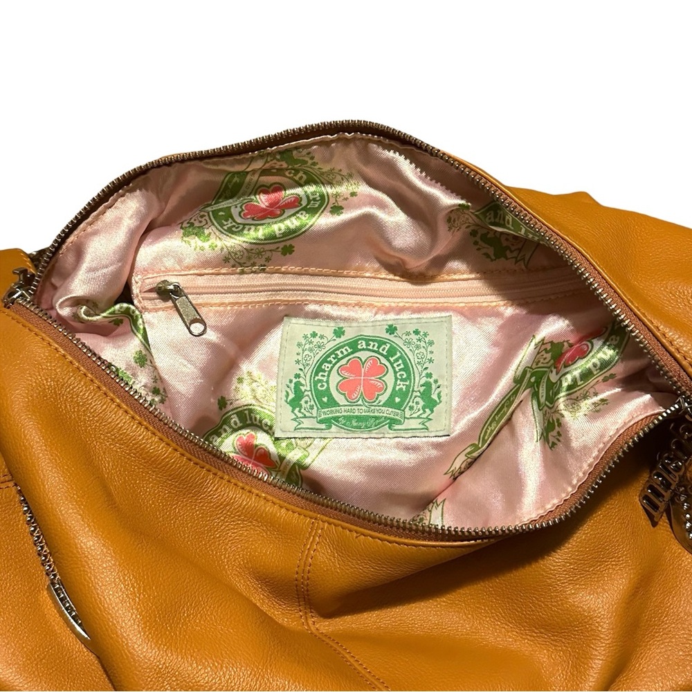 Vintage Hobo Crossbody Saddle Bag / Purse with Rhinestones Luck & Charm - Picture 13 of 14